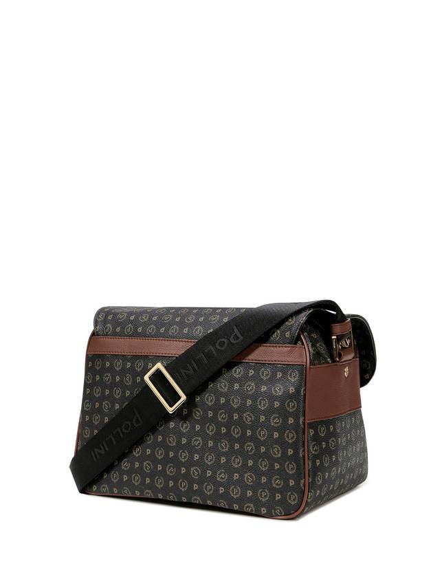 Pollini Borsa A Spalla Multitasche Heritage Logo Classic Nero/marrone Moda