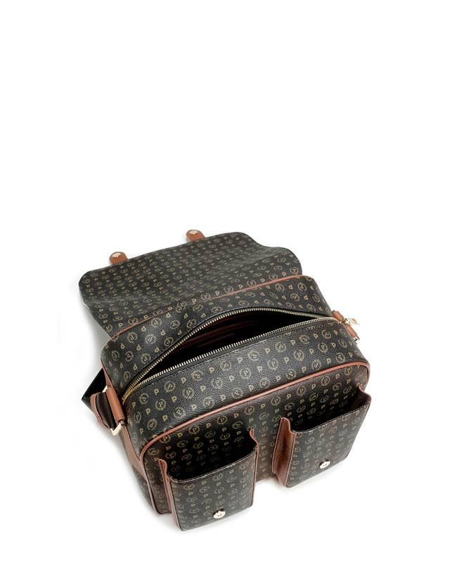 Pollini Borsa A Spalla Multitasche Heritage Logo Classic Nero/marrone Moda