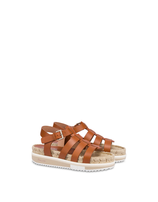 Pollini Sandali Fussbett In Vacchetta Flower Garden Wood Flash Sale