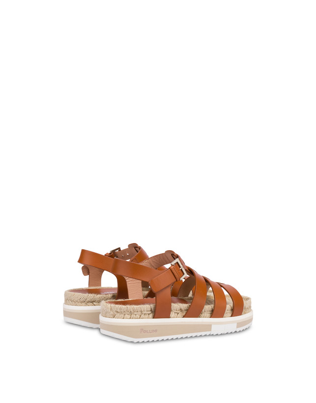 Pollini Sandali Fussbett In Vacchetta Flower Garden Wood Flash Sale