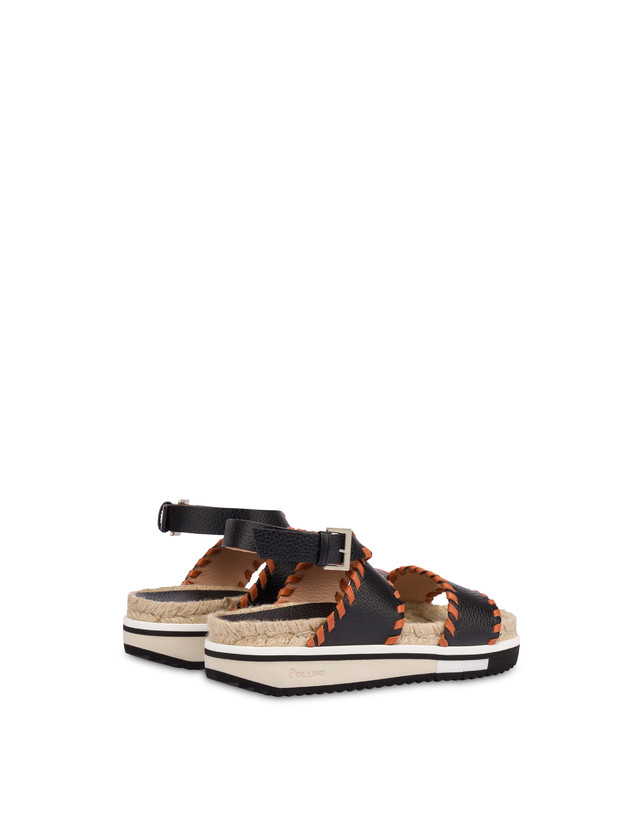 Pollini Sandali Fussbett In Vitello Decorato Flower Garden Nero/wood Fornitura limitata