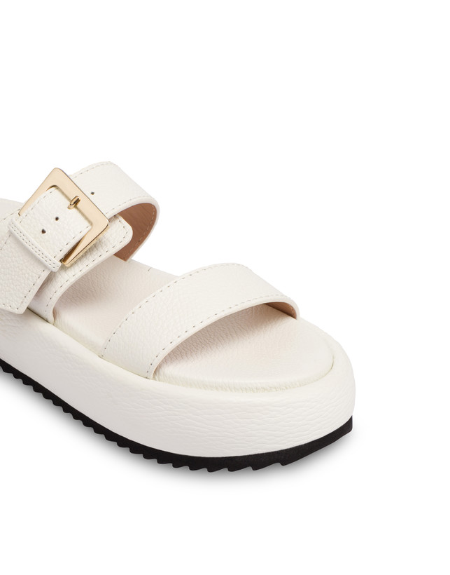 Pollini Sandali Flatform In Vitello Bottalato Ethos Bianco Offerta esclusiva