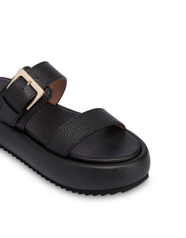 Pollini Sandali Flatform In Vitello Bottalato Ethos Nero Vendite stagionali