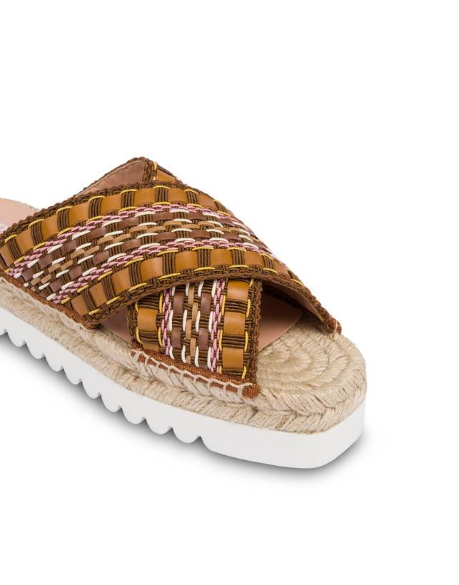 Pollini Sandali Espadrillas In Tessuto Intrecciato Summer Time Wood Offerta Pasqua
