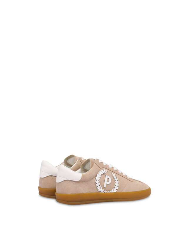 Pollini Sneakers In Crosta Venus Beige/bianco Vendita calda