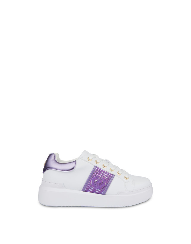 Pollini Sneakers Con Strass Diamond Carrie Bianco/iris Offerta migliore