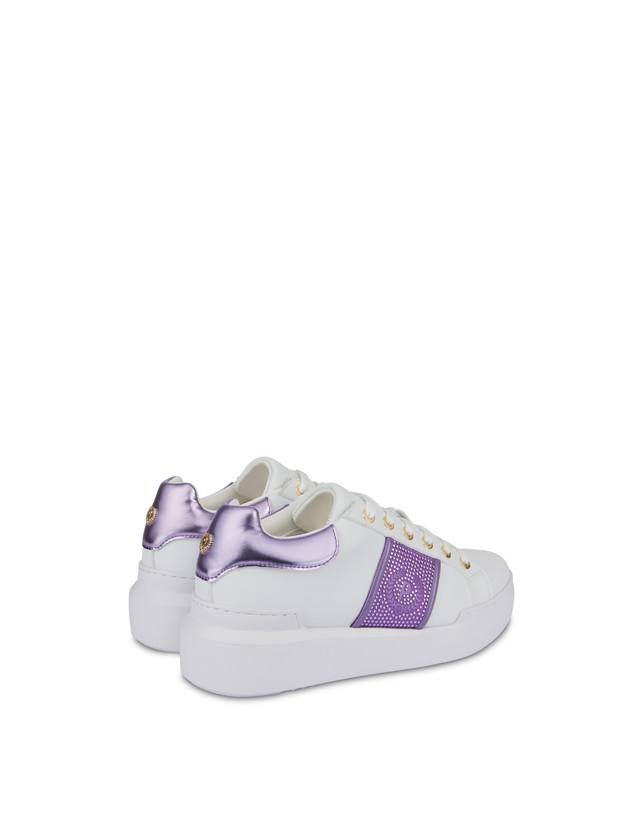 Pollini Sneakers Con Strass Diamond Carrie Bianco/iris Offerta migliore
