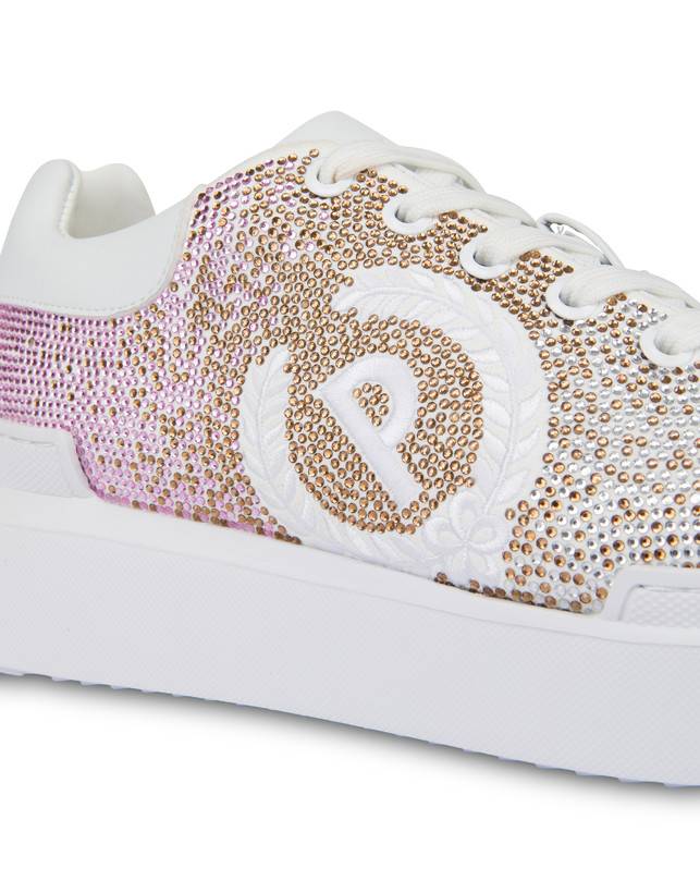 Pollini Sneakers Con Strass Degradé Bling Carrie Bianco/bianco Latest fashion