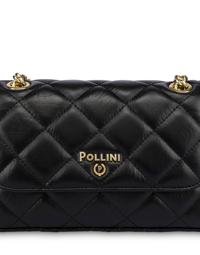 Pollini Borsa A Spalla Matelassé Waltzer Night Nero Liquidazione