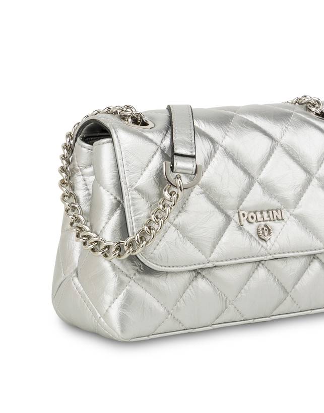 Pollini Borsa A Spalla Matelassé Waltzer Night Argento Offerte giornaliere