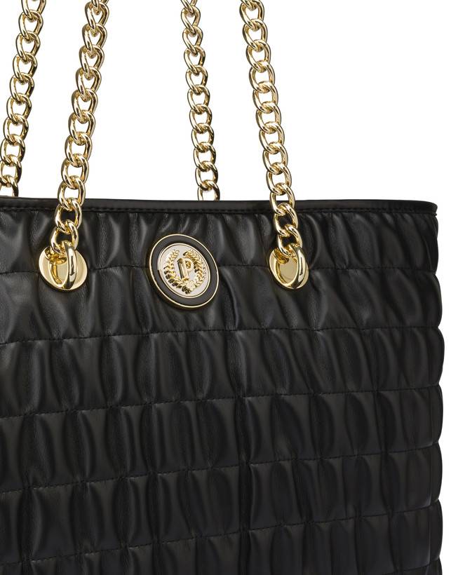 Pollini Borsa Doppio Manico Wrinky Nero/nero Sconti VIP