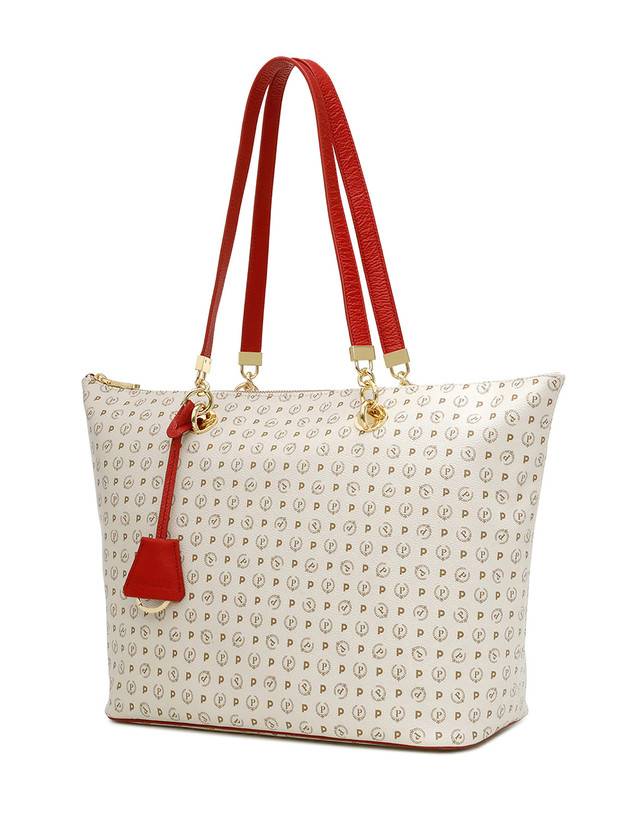 Pollini Shopping Bag Heritage Logo Classic Avorio/lacca Ultimi due giorni