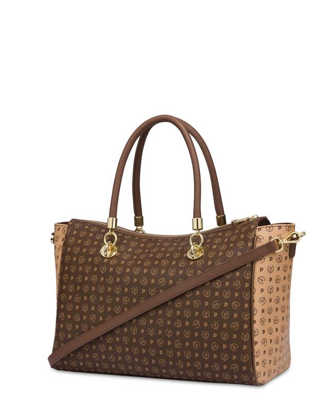 Pollini Borsa Doppio Manico Bicolore Heritage Logo Classic Marrone/crema/marrone Fino al 60% di sconto