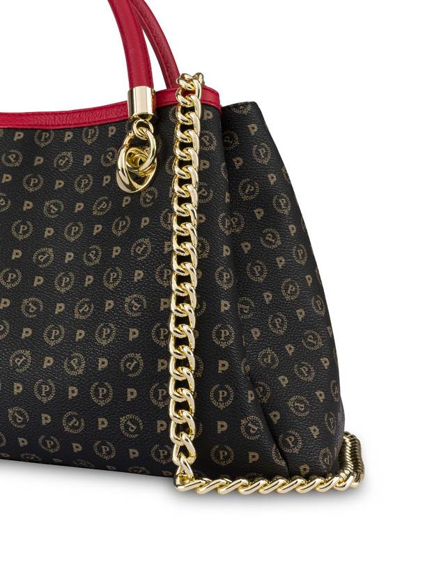 Pollini Borsa A Mano Heritage Logo Classic Nero/lacca Offerta speciale della fabbrica