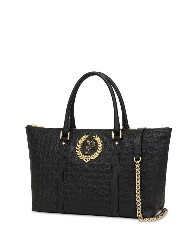 Pollini Shopping Bag Heritage Logo Embossed Nero Fino al 55% di sconto