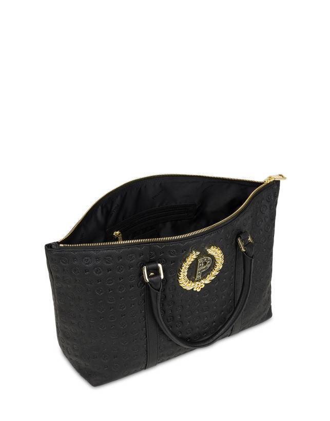 Pollini Shopping Bag Heritage Logo Embossed Nero Fino al 55% di sconto