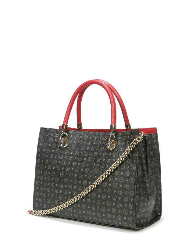 Pollini Shopping Bag Heritage Logo Classic Nero/lacca Discount Store per i nuovi prodotti