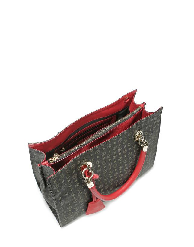Pollini Shopping Bag Heritage Logo Classic Nero/lacca Discount Store per i nuovi prodotti
