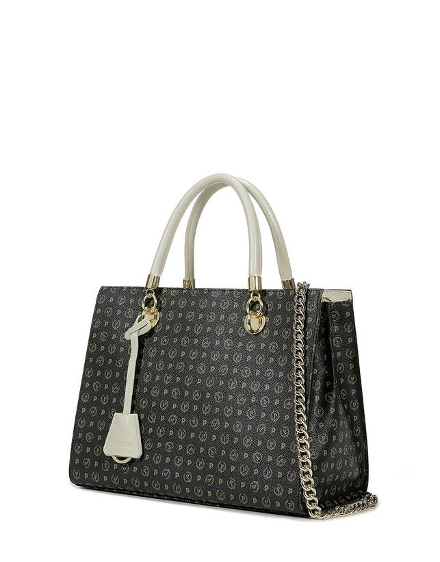 Pollini Shopping Bag Heritage Logo Classic Nero/avorio Solo un giorno rimasto