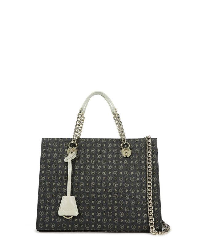 Pollini Shopping Bag Heritage Logo Classic Nero/avorio Solo un giorno rimasto