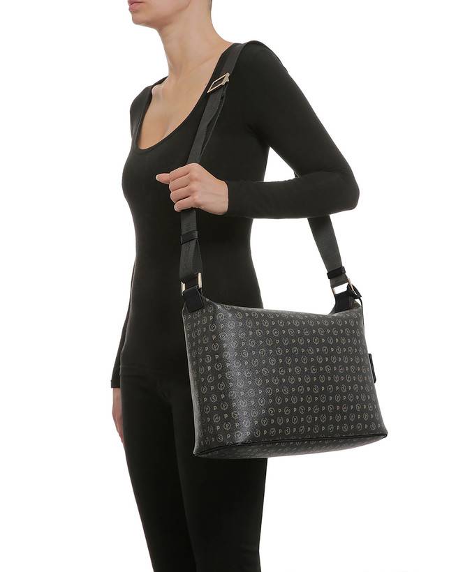 Pollini Borsa Hobo Heritage Logo Classic Nero/nero Duty-free