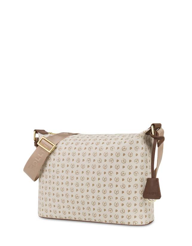 Pollini Borsa Hobo Heritage Logo Classic Avorio/marrone Sconti questo mese