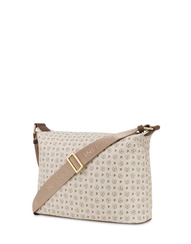 Pollini Borsa Hobo Heritage Logo Classic Avorio/marrone Sconti questo mese