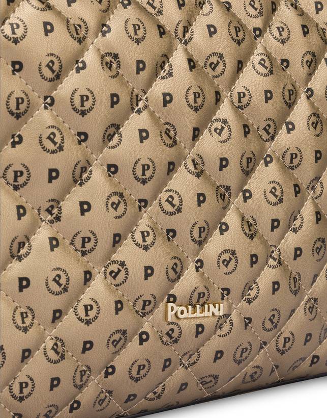 Pollini Borsa A Spalla Heritage Matelassé Oro/nero Italy