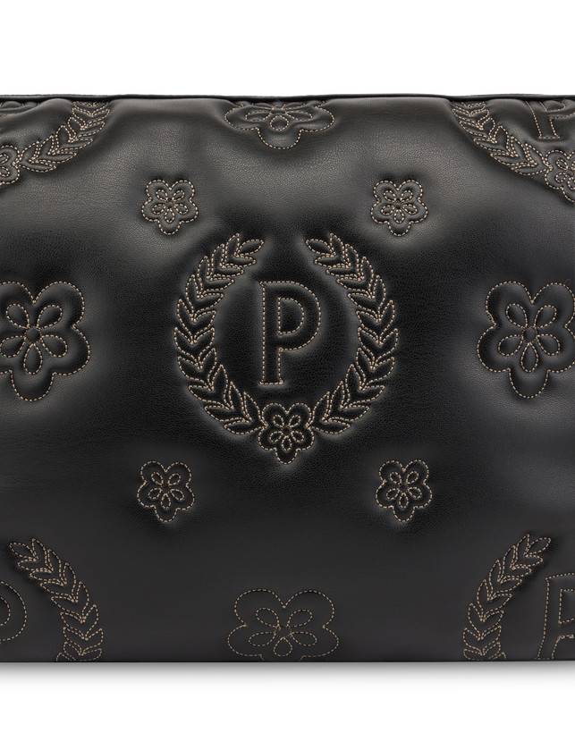 Pollini Borsa A Spalla Puffy Heritage Nero/nero/nero In Linea