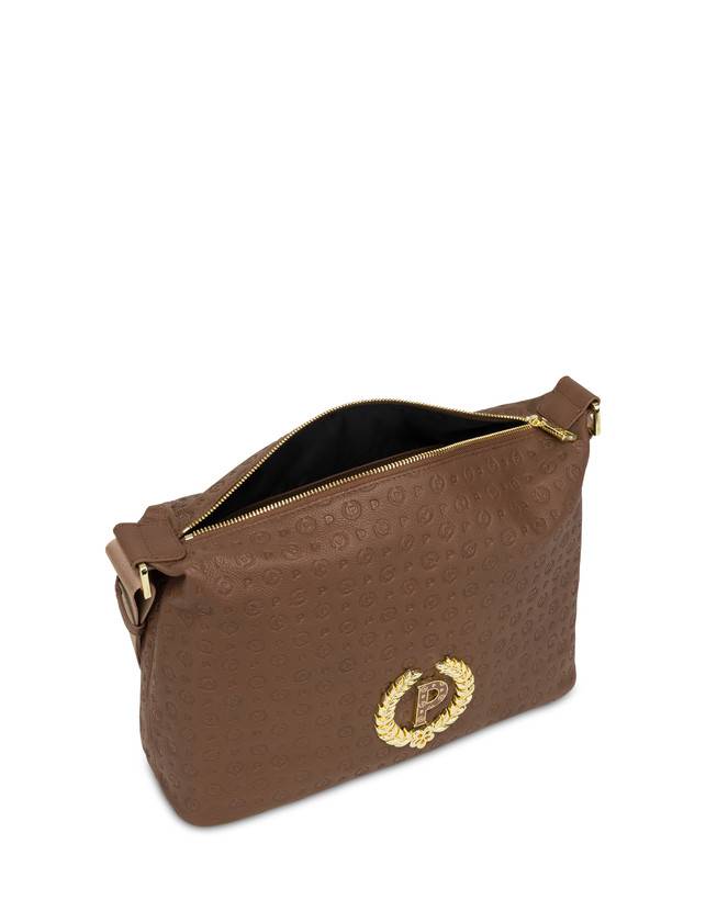 Pollini Borsa A Spalla Con Tracolla Regolabile Heritage Logo Embossed Marrone Nuovo