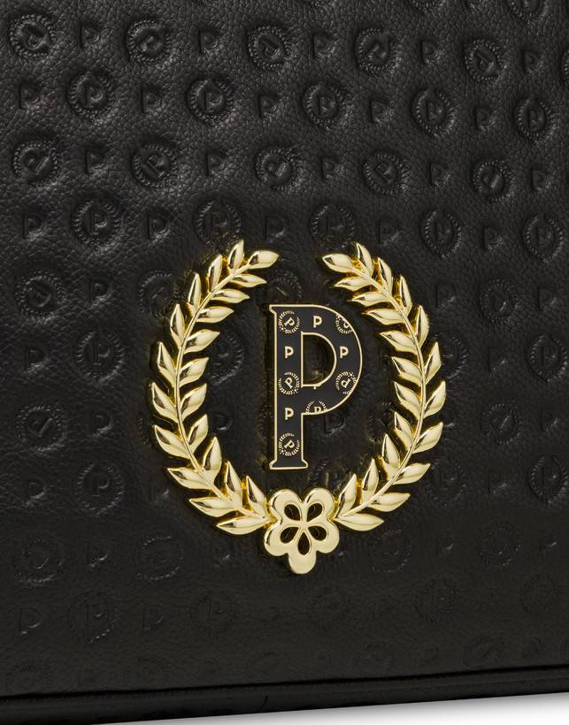 Pollini Borsa A Spalla Con Tracolla Regolabile Heritage Logo Embossed Nero Qualità