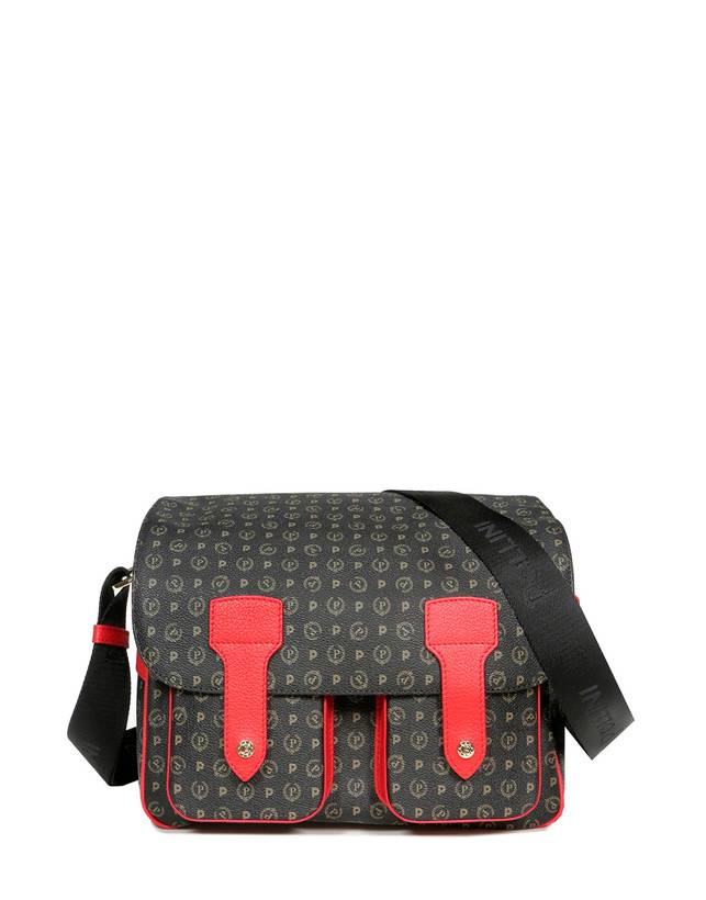 Pollini Borsa A Spalla Multitasche Heritage Logo Classic Nero/lacca Promozione