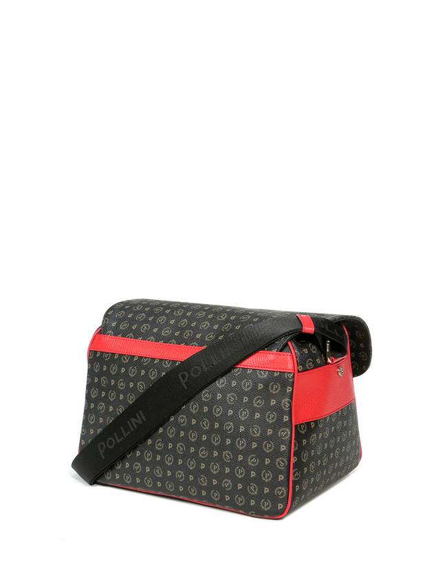 Pollini Borsa A Spalla Multitasche Heritage Logo Classic Nero/lacca Promozione