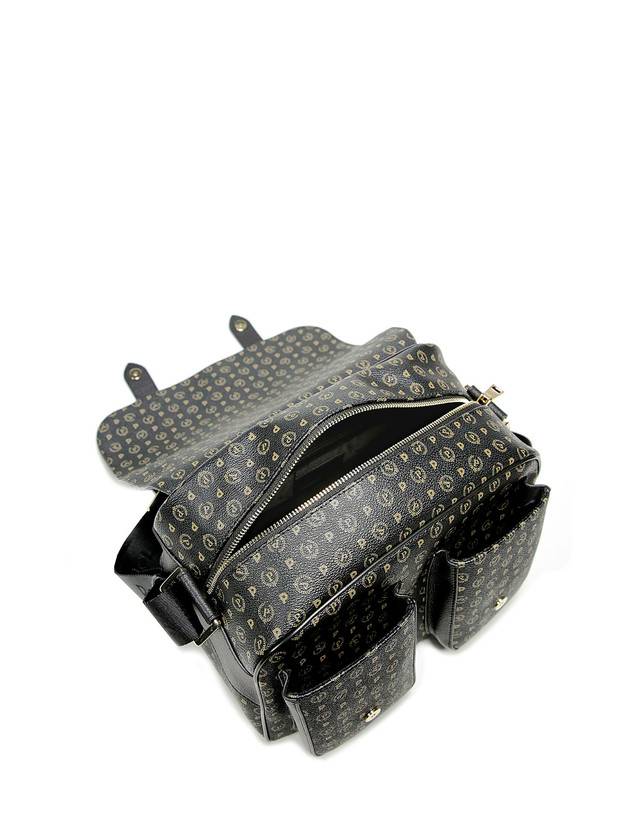 Pollini Borsa A Spalla Multitasche Heritage Logo Classic Nero/nero Spedizione Gratuita