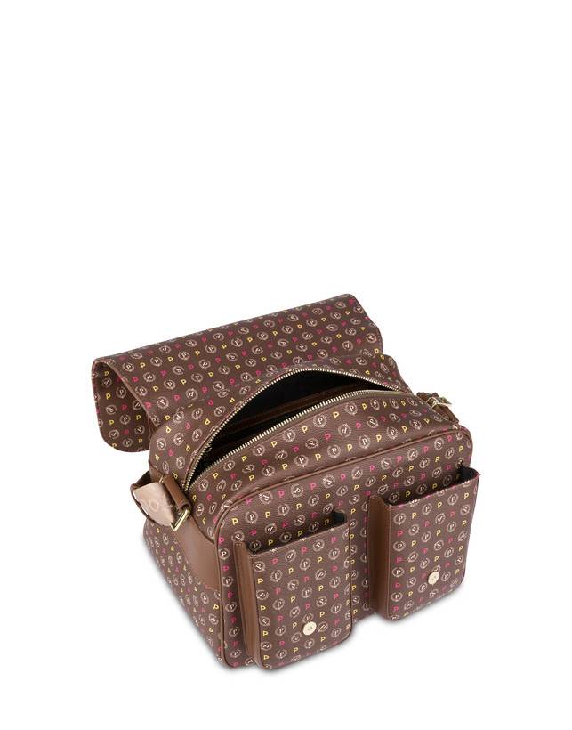 Pollini Borsa A Spalla Multitasche Heritage Logo Classic Multicolor/marrone Soddisfazione Garantita