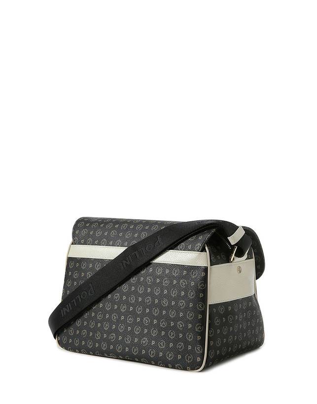 Pollini Borsa A Spalla Multitasche Heritage Logo Classic Nero/avorio Qualità Garantita
