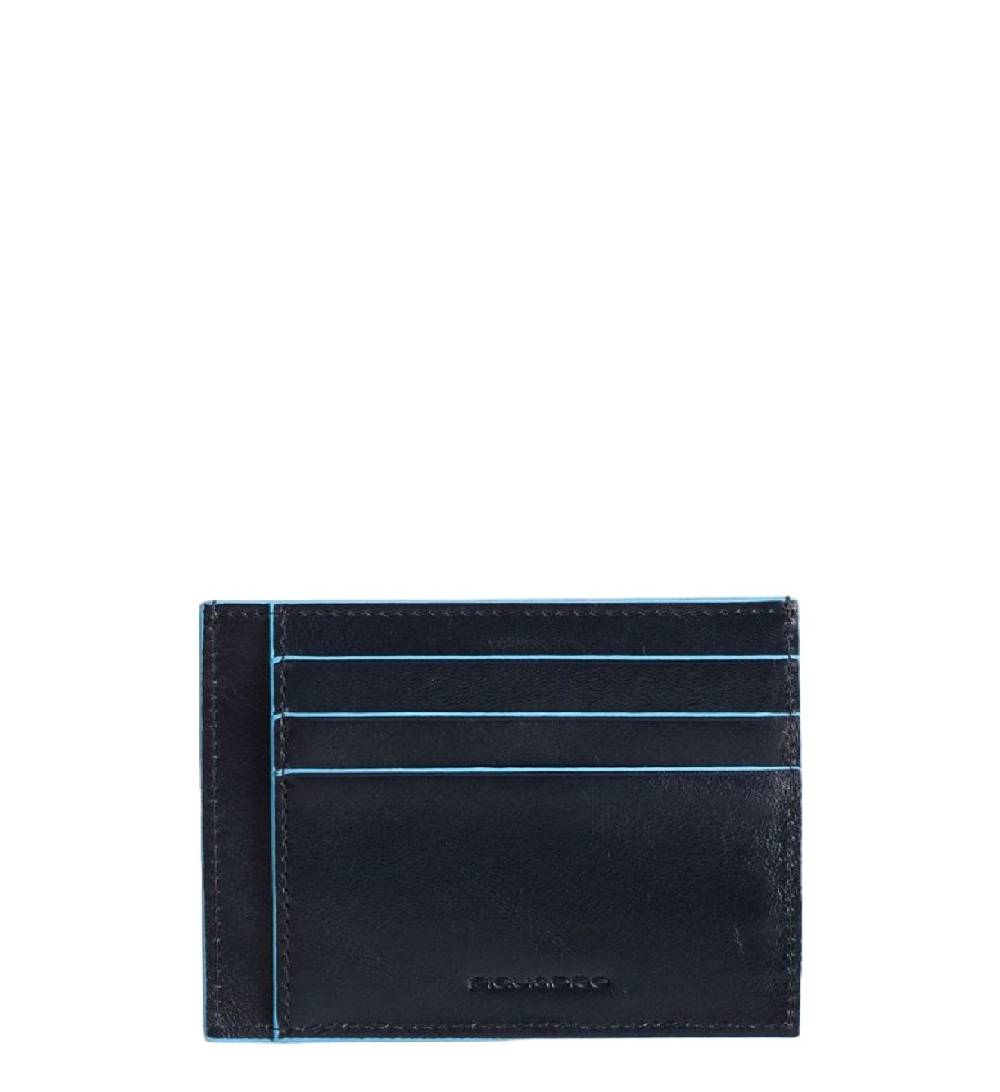 PIQUADRO  Porta Carte di Credito in Pelle Blu RFID Piquadro Grandi sconti