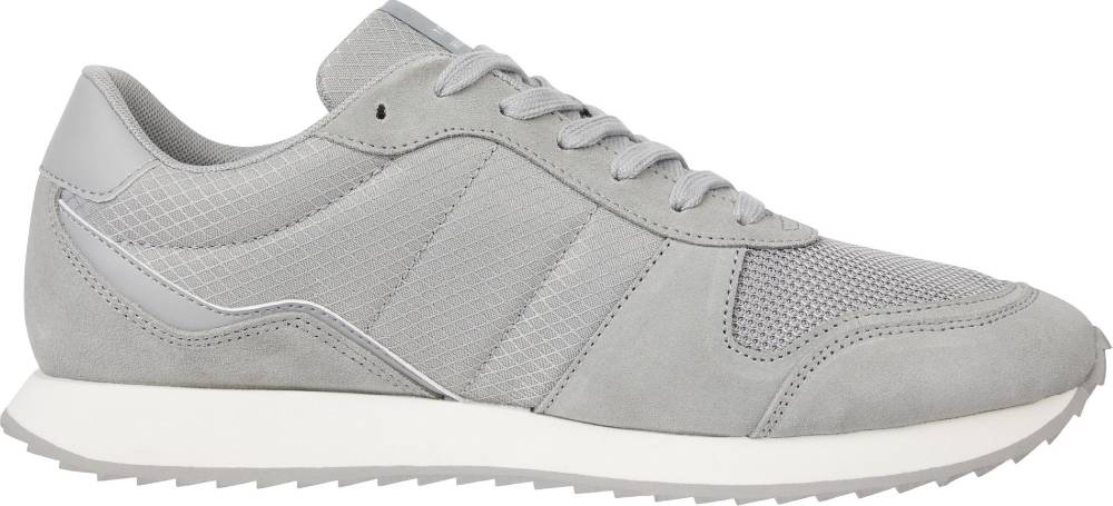 TOMMY JEANS  Sneakers Grigie Uomo in Pelle e Tessuto Tommy Jeans Liquidazione
