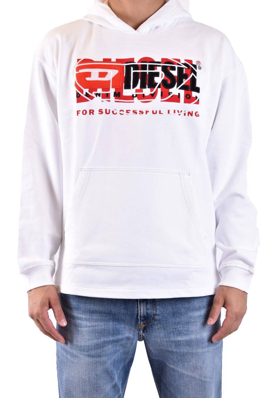 DIESEL  Felpa di Cotone Bianca Uomo DIESEL A12153 0IAJH100 Super Saving Price
