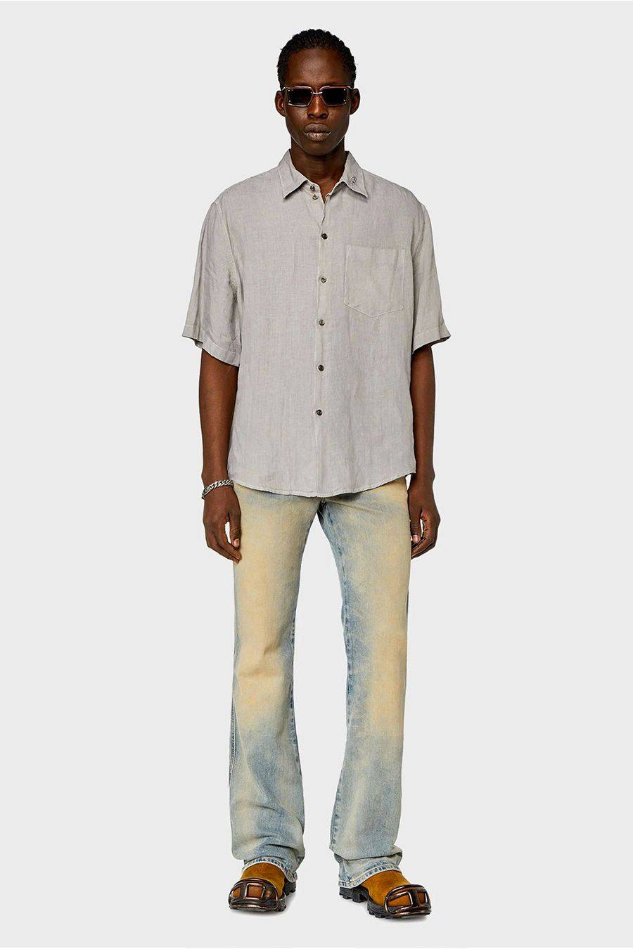 DIESEL  Camicia Uomo Diesel Cotone Bianco A12854 Ritorno libero