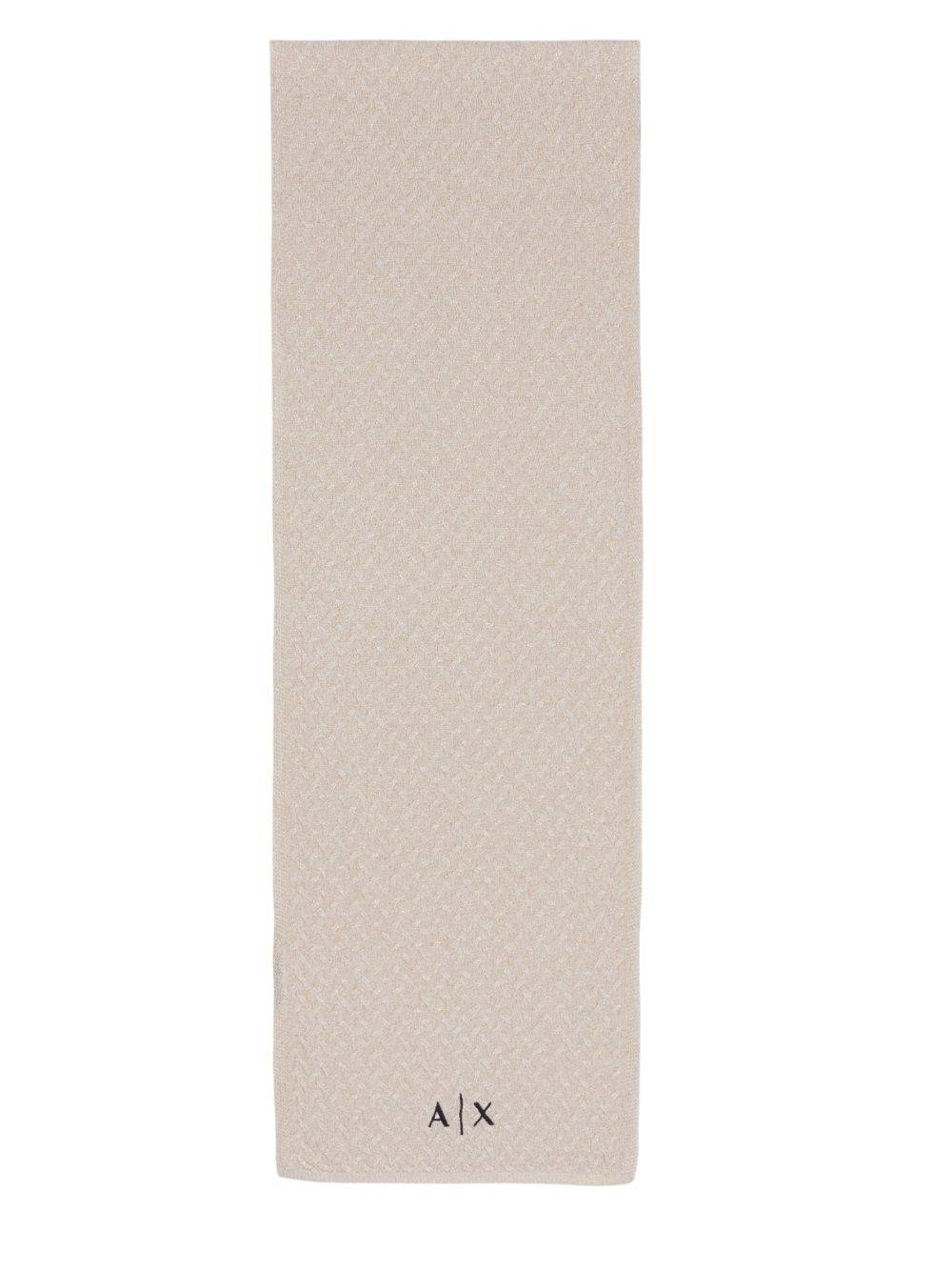 ARMANI EXCHANGE Sciarpa Beige Armani Exchange con Fili Brillanti - Blend Lana-Cashmere da Donna