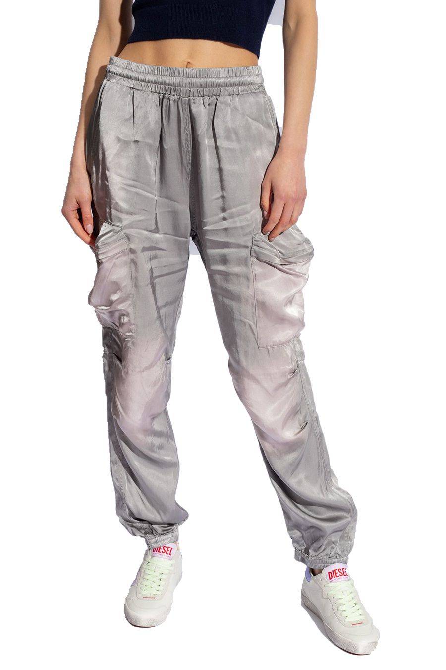DIESEL  Pantaloni Donna Diesel Argento in Poliestere A12841 Fino al 65% di sconto