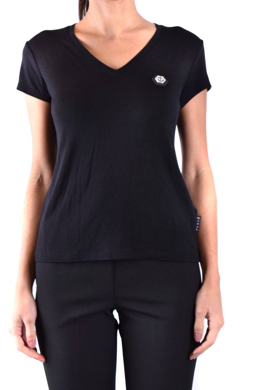 PHILIPP PLEIN  T-Shirt Nera in Cotone Philipp Plein Donna Solo un giorno rimasto