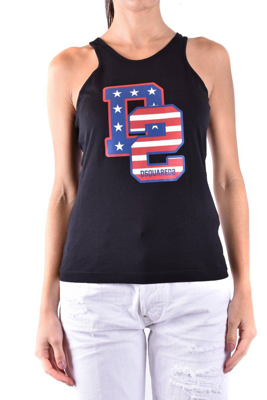 DSQUARED2  Top in Cotone Nero DSQUARED2 da Donna Trasporto libero internazionale