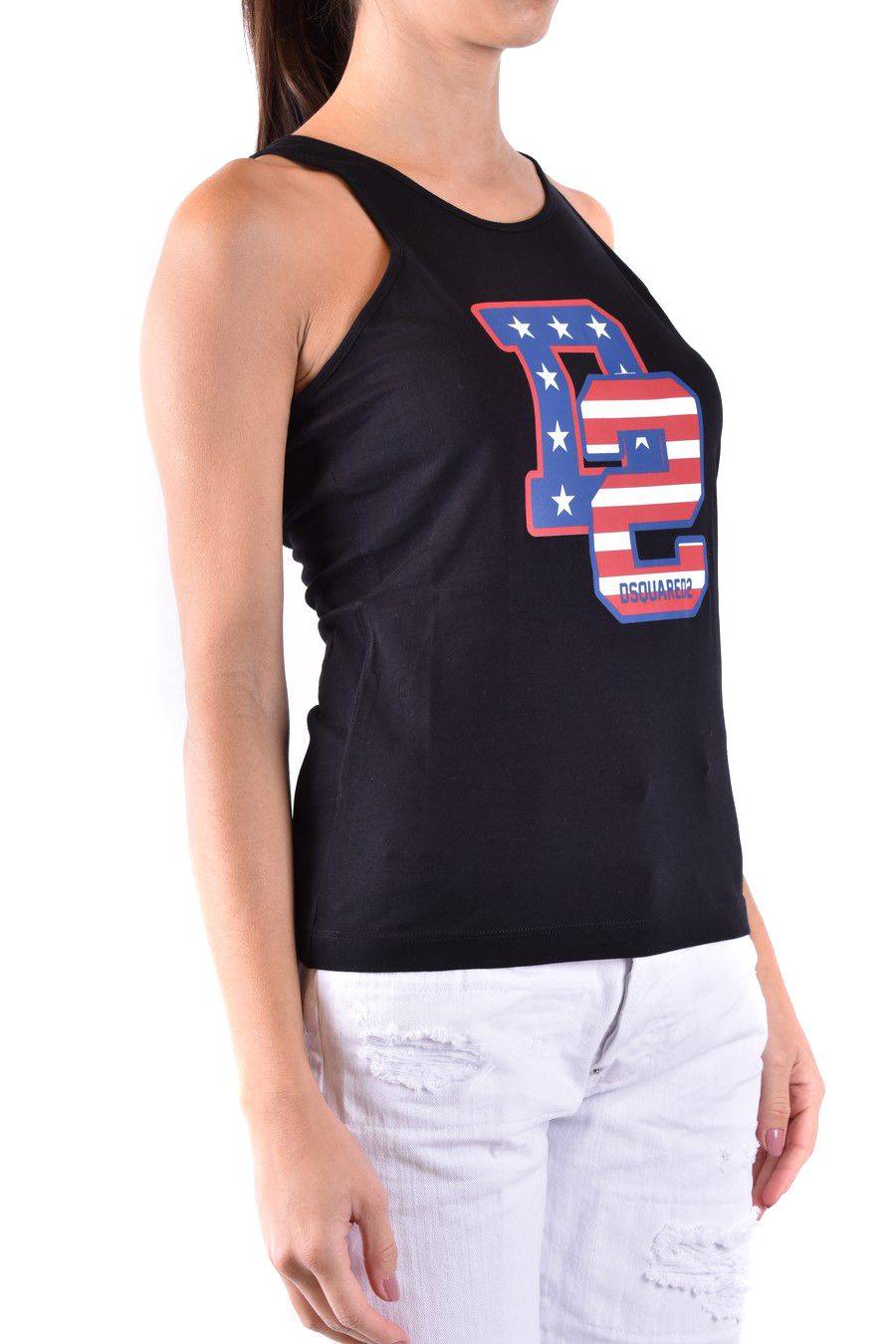 DSQUARED2  Top in Cotone Nero DSQUARED2 da Donna Trasporto libero internazionale