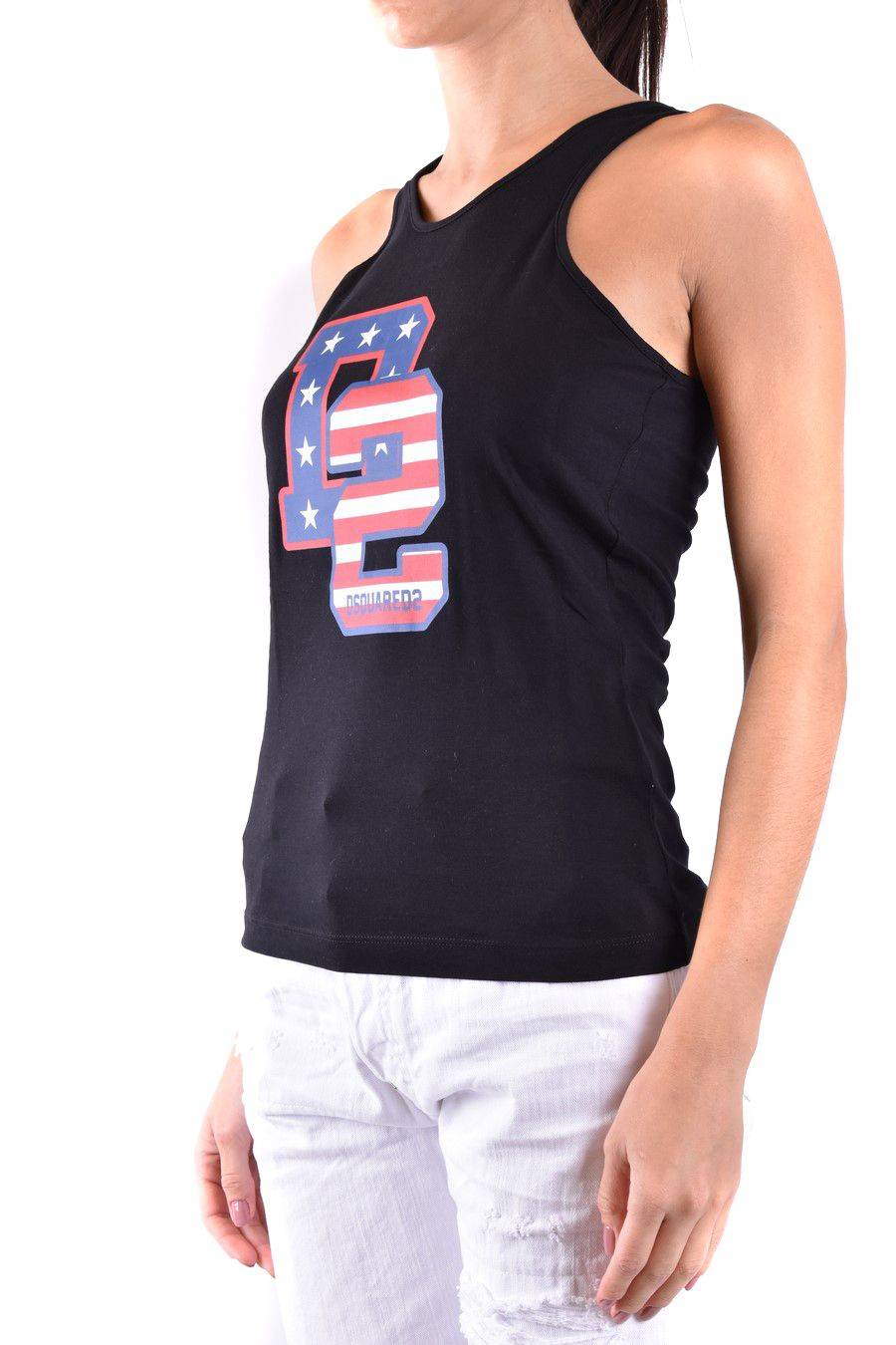 DSQUARED2  Top in Cotone Nero DSQUARED2 da Donna Trasporto libero internazionale