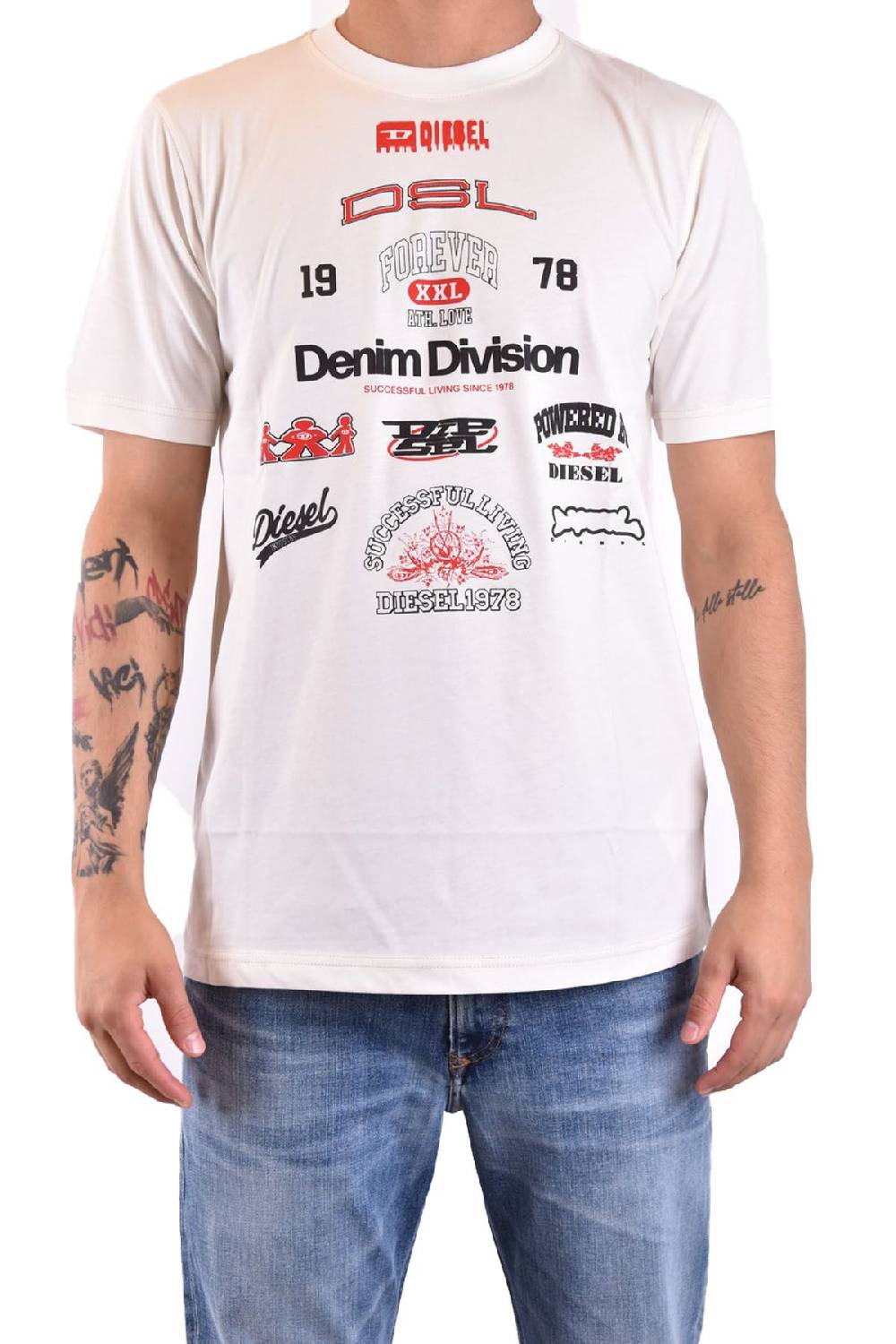 DIESEL  T-Shirt Cotone Bianco Uomo Diesel A13284 Esporta salva