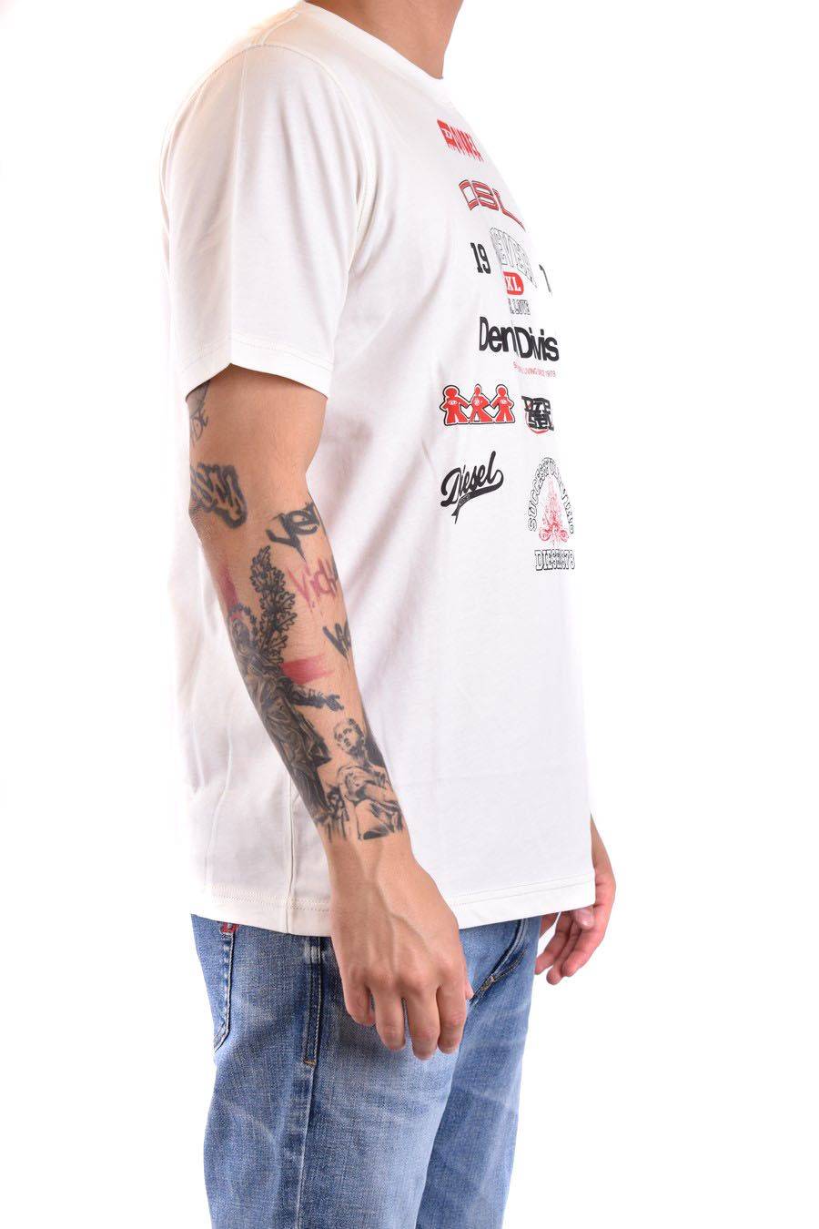 DIESEL  T-Shirt Cotone Bianco Uomo Diesel A13284 Esporta salva