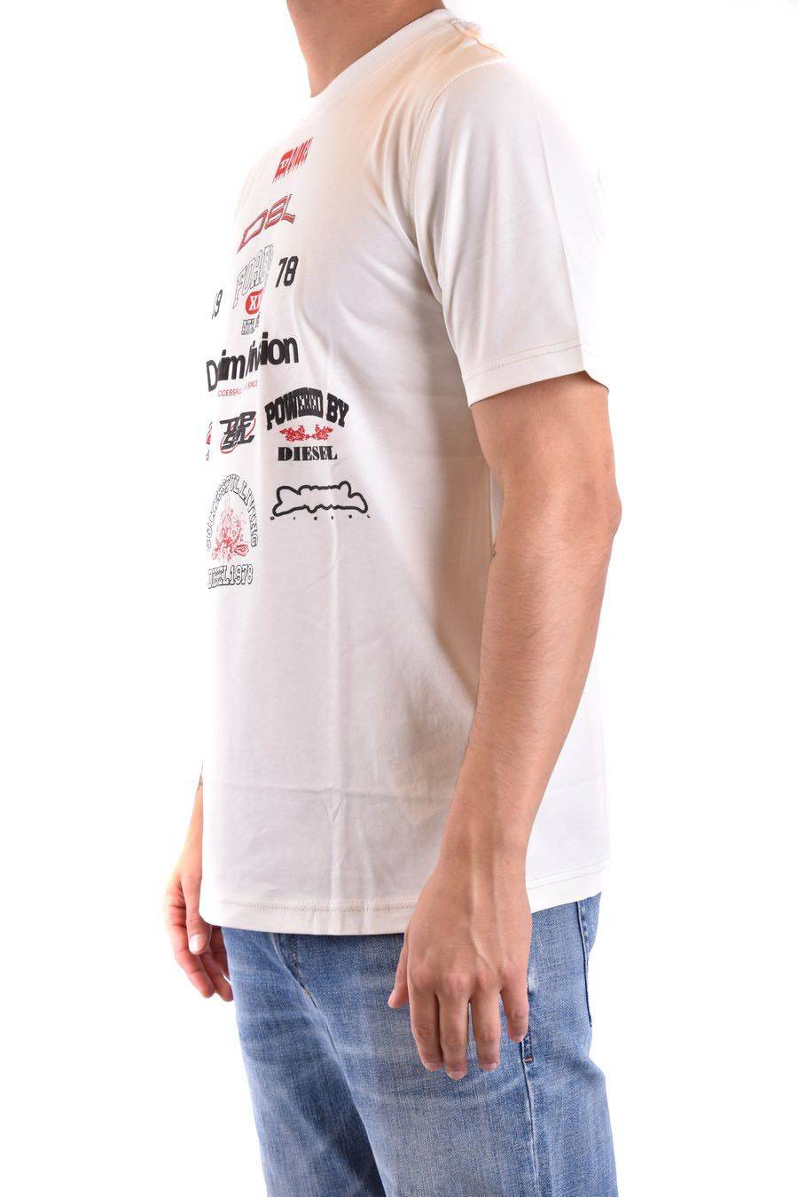 DIESEL  T-Shirt Cotone Bianco Uomo Diesel A13284 Esporta salva
