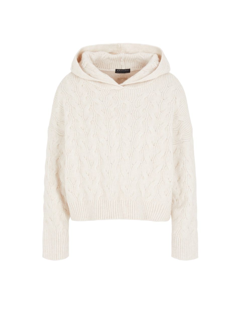 ARMANI EXCHANGE  Felpa con Cappuccio Beige e Treccia Armani Exchange